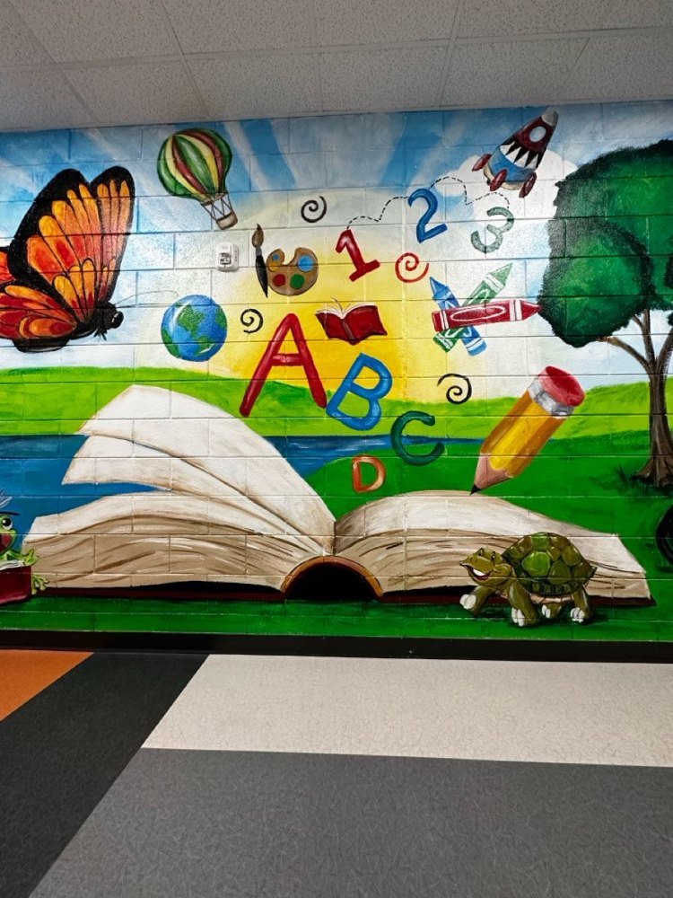 School wall branding painting
